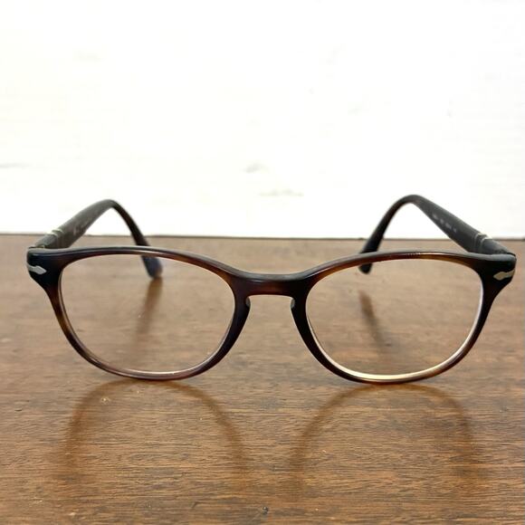 Persol Eyeglasses Frames 3085-V Tortoise Brown Round Full Rim 53-19-145 - Picture 1 of 10